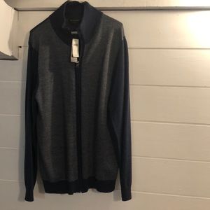 Navy Banana Republic zip up cardigan